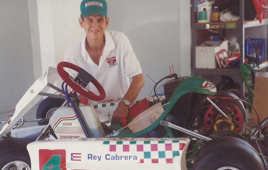 Rey Cabrera with his number 4 kart in Puerto Rico