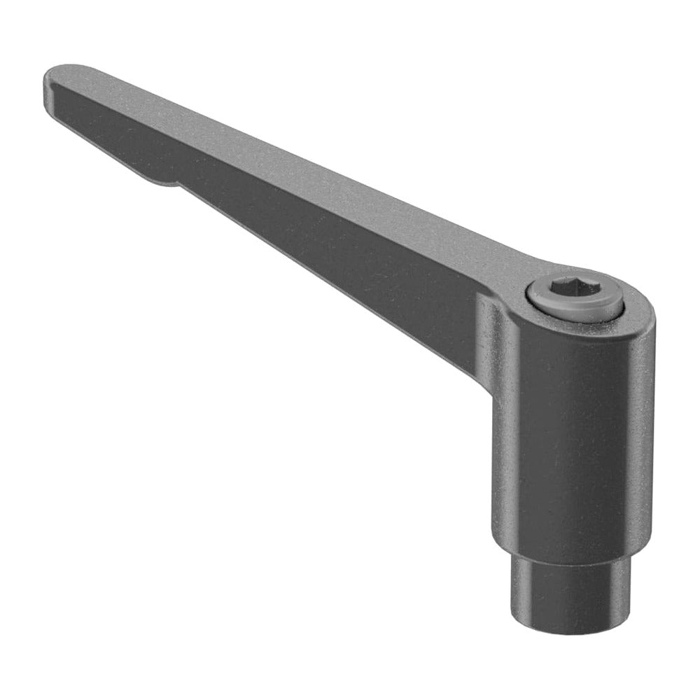 Powder-coated zinc adjustable clamping T-handle with black-oxide steel threaded hole